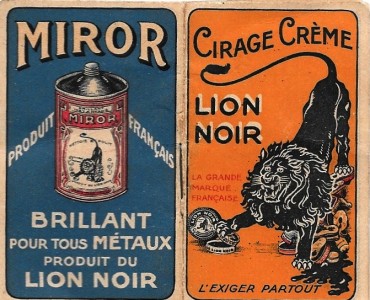 Calendrier 1923 Lion Noir/Miror