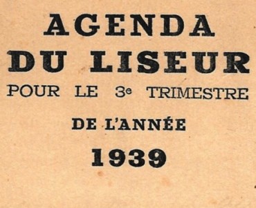 Calendrier 1939 Gibert 