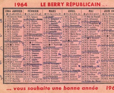 Calendrier 1964 Le Berry républicain