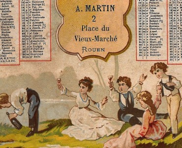 Calendrier 1880 Chemiserie Martin 
