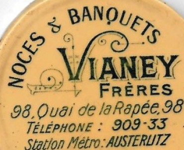Miroir Vianey Frères Noces et Banquets