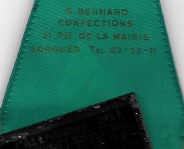 Calendrier 1962 Bernard Confection Sorgues