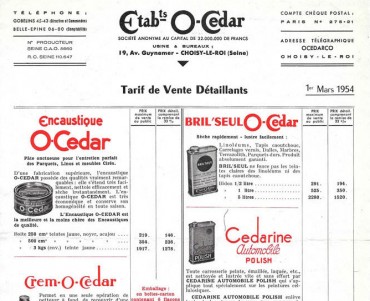 Notice O'Cedar