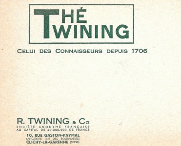 Buvard Thé Twining