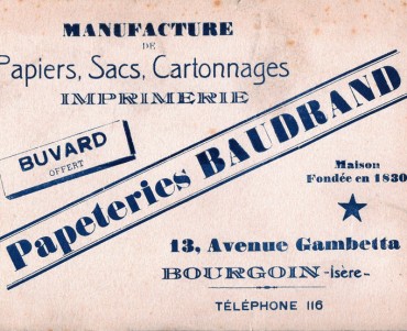 Buvard Papeteries Baudrand