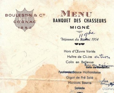 Menu Cognac Boulestin