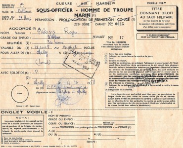 Formulaire de Permission