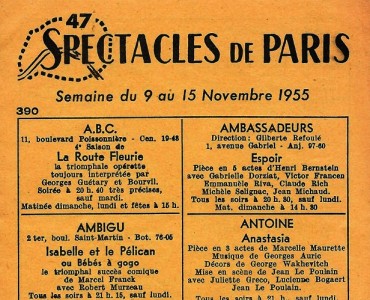 Programmes Spectacles de Paris 1955 (04)