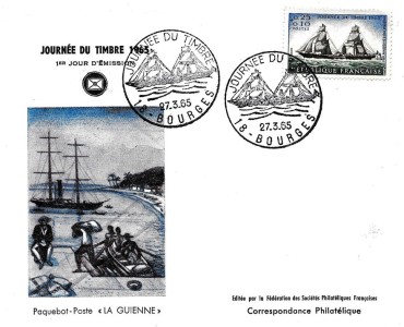 Enveloppe philatélique Journée du timbre 1965