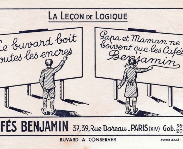 Buvard Cafés Benjamin