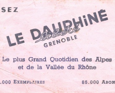 Buvard Le Dauphiné Libéré