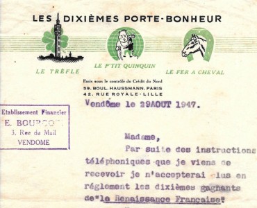 Courrier Les Dixièmes Porte-Bonheur