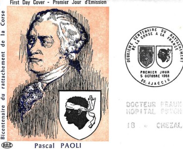 Enveloppe Philatélique Rattachement de la Corse à la France