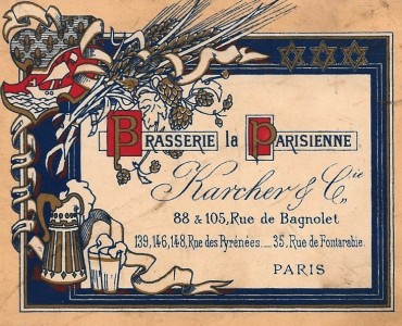 Calendrier 1892 Brasserie Parisienne
