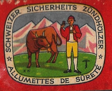 Boite d'allumettes Schweizer sicherheits zündhölzer