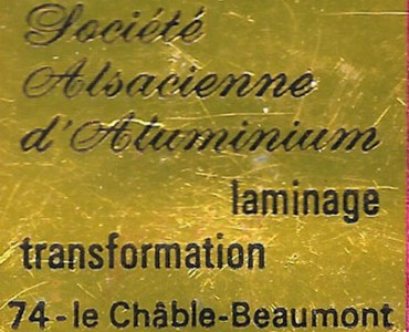 Pochette d'allumettes Alsacienne d'Aluminium