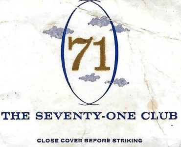 Pochette d'allumettes Seventy-One Club