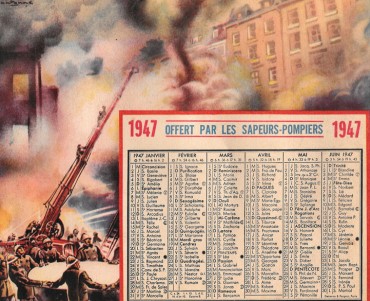 Calendrier 1947 Sapeurs-Pompiers