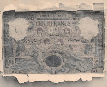 Carte Postale Billet de Cent Francs