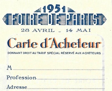 Carte d'acheteur Foire de Paris
