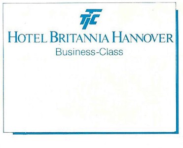 Pochette d'allumettes hotel Britannia Hannover