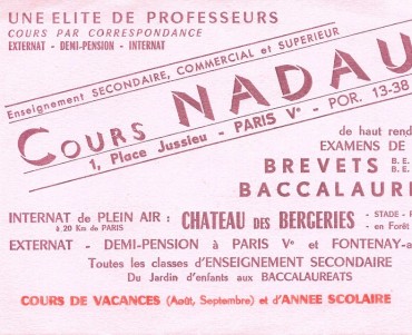 Buvard Cours Nadeau