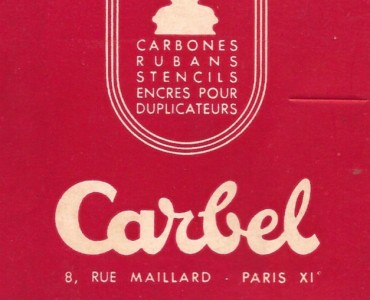 Calendrier 1953  Carbel