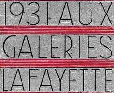 Calendrier 1931 Aux Galeries Lafayette