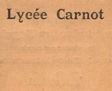Calendrier 1904/1905 Lycée Carnot